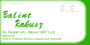 balint rakusz business card